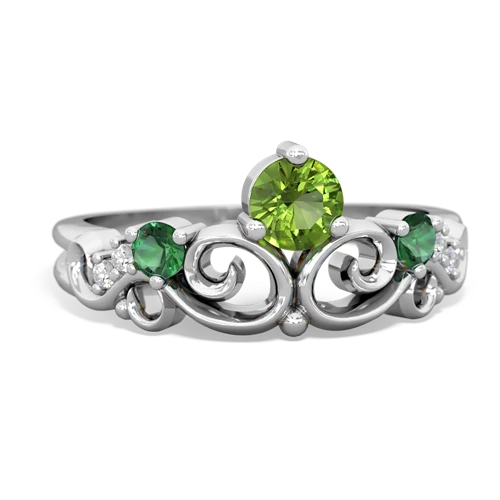 peridot-lab emerald crown keepsake ring