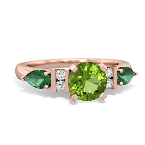 peridot-lab emerald engagement ring