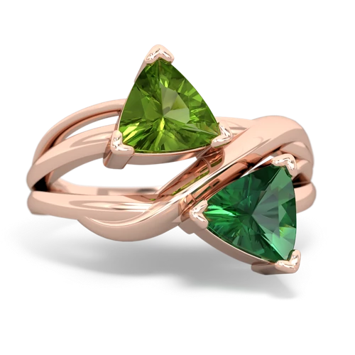 peridot-lab emerald filligree ring