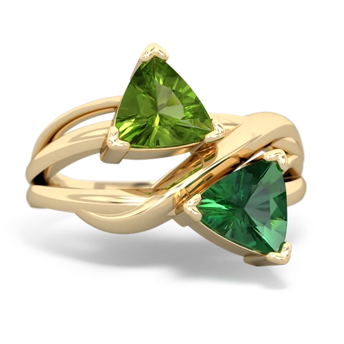 peridot-lab emerald filligree ring