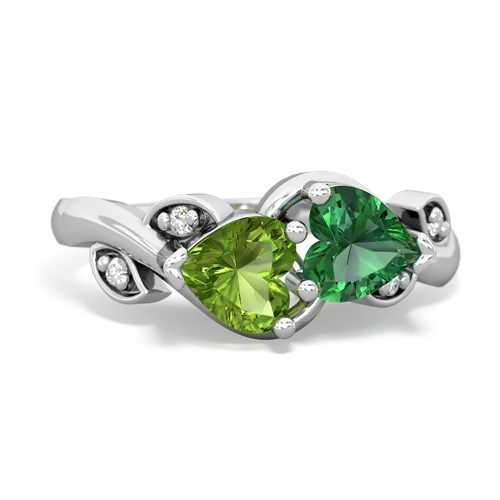 peridot-lab emerald floral keepsake ring