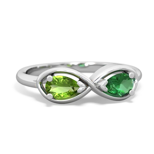 peridot-lab emerald infinity ring