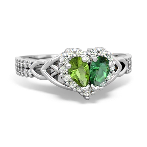 peridot-lab emerald keepsake engagement ring