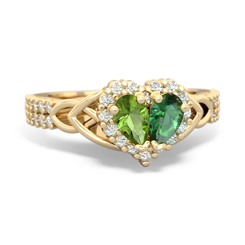peridot-lab emerald keepsake engagement ring