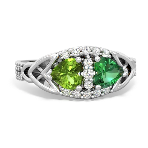 peridot-lab emerald keepsake engagement ring