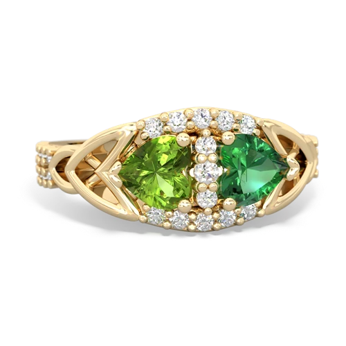 peridot-lab emerald keepsake engagement ring