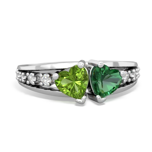 peridot-lab emerald modern ring