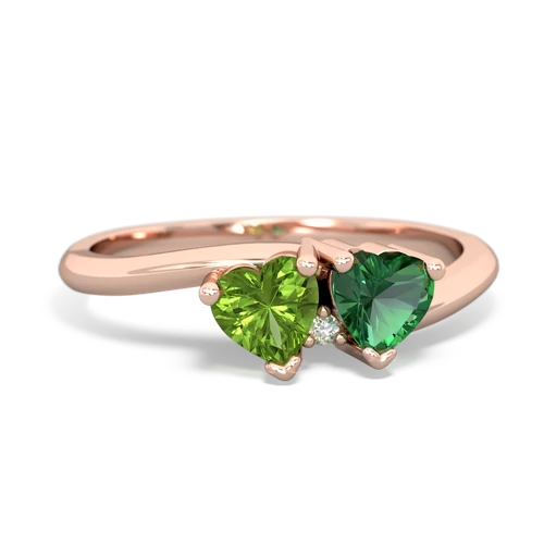 peridot-lab emerald sweethearts promise ring