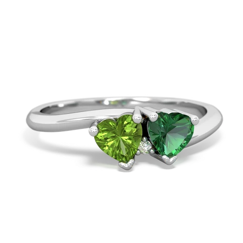 peridot-lab emerald sweethearts promise ring