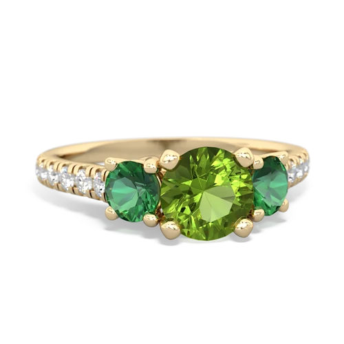 peridot-lab emerald trellis pave ring