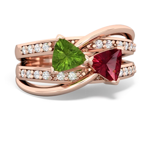 peridot-lab ruby couture ring