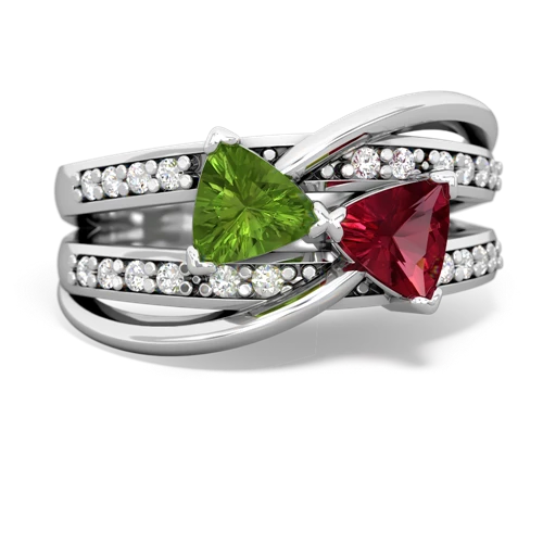 peridot-lab ruby couture ring