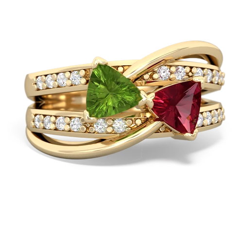 peridot-lab ruby couture ring