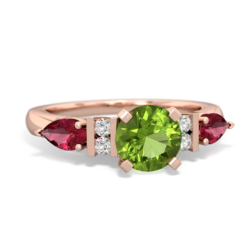 peridot-lab ruby engagement ring