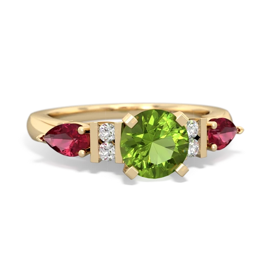 peridot-lab ruby engagement ring