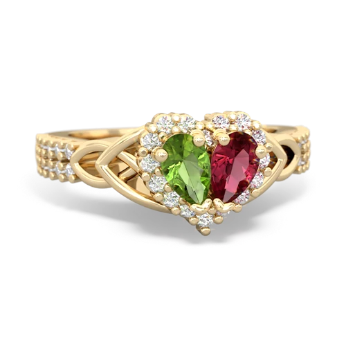 peridot-lab ruby keepsake engagement ring