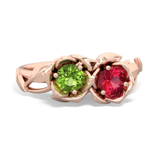 peridot-lab ruby roses ring