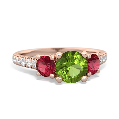 peridot-lab ruby trellis pave ring