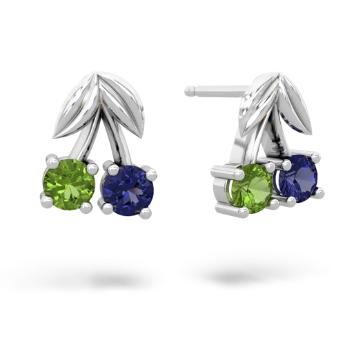 peridot-lab sapphire cherries earrings