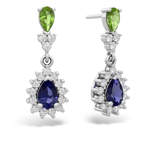 peridot-lab sapphire dangle earrings