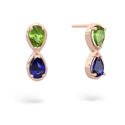 peridot-lab sapphire infinity earrings