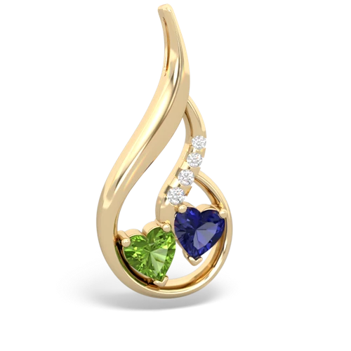 peridot-lab sapphire keepsake swirl pendant