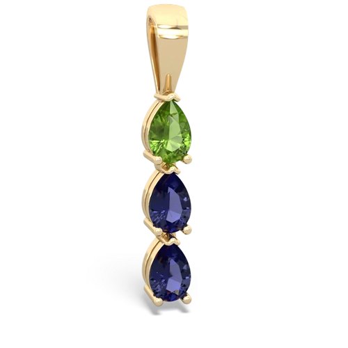 Peridot Genuine Peridot with Lab Created Sapphire and Genuine Opal Three Stone pendant Pendant