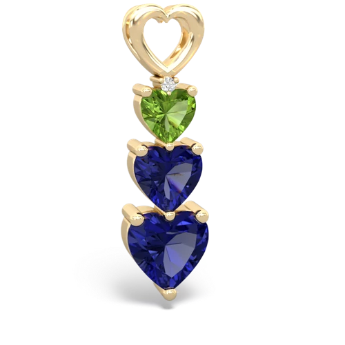 Peridot Genuine Peridot with Lab Created Sapphire and Genuine Pink Tourmaline Past Present Future pendant Pendant