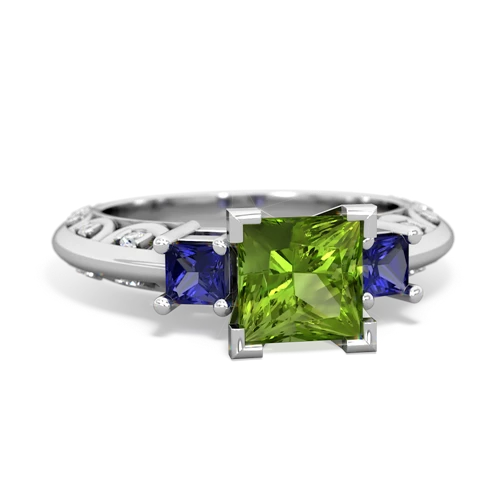 peridot-lab sapphire engagement ring