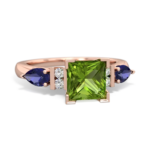 peridot-lab sapphire engagement ring