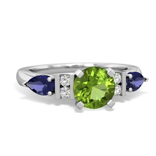 peridot-lab sapphire engagement ring