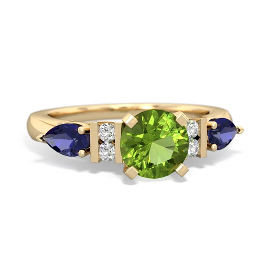 peridot-lab sapphire engagement ring