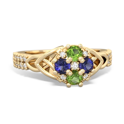 peridot-lab sapphire engagement ring