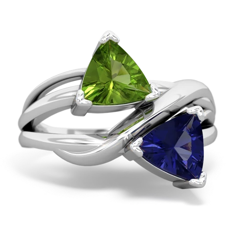 peridot-lab sapphire filligree ring