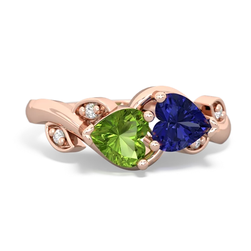 peridot-lab sapphire floral keepsake ring