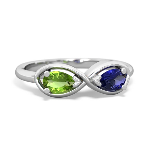 peridot-lab sapphire infinity ring