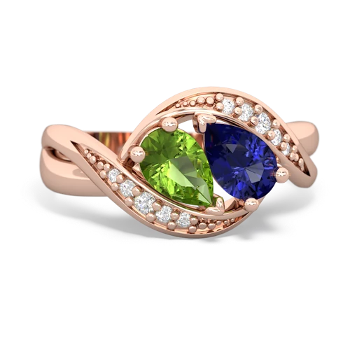 peridot-lab sapphire keepsake curls ring