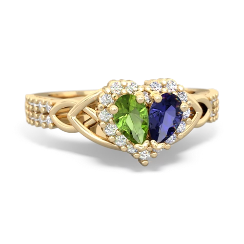 peridot-lab sapphire keepsake engagement ring