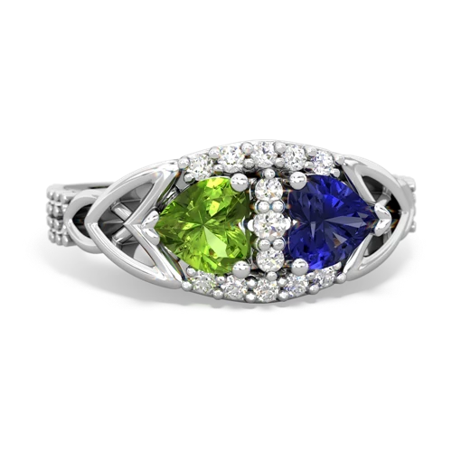 peridot-lab sapphire keepsake engagement ring