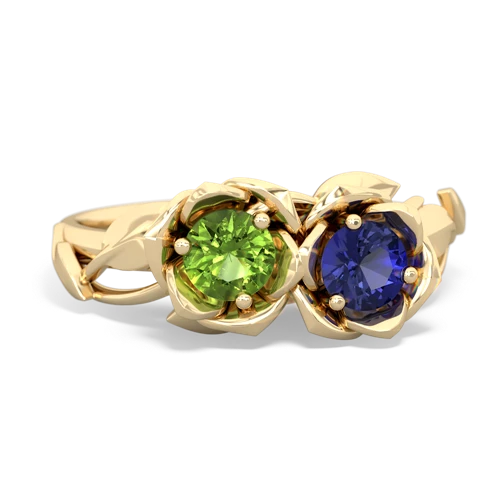 peridot-lab sapphire roses ring