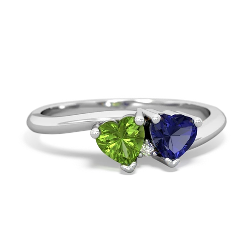peridot-lab sapphire sweethearts promise ring