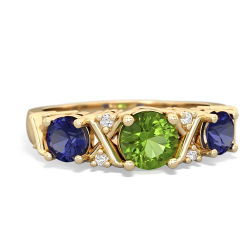 Peridot Genuine Peridot with Lab Created Sapphire and Genuine Opal Hugs and Kisses ring Ring