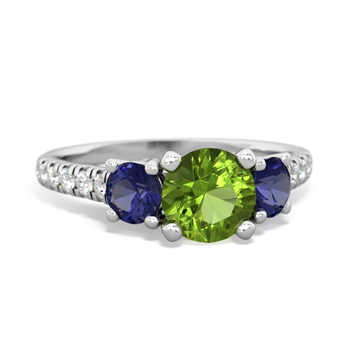 Peridot Genuine Peridot with Lab Created Sapphire and Genuine Opal Pave Trellis ring Ring
