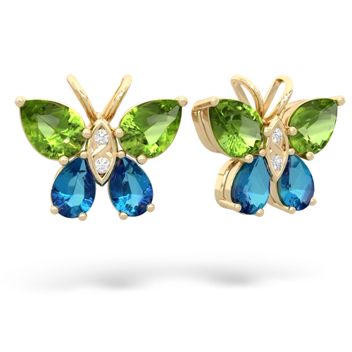peridot-london topaz butterfly earrings