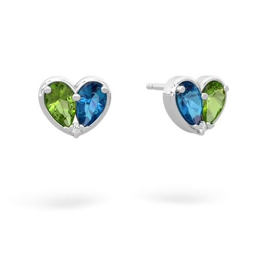 peridot-london topaz one heart earrings