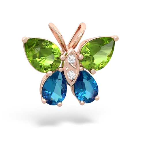 peridot-london topaz butterfly pendant