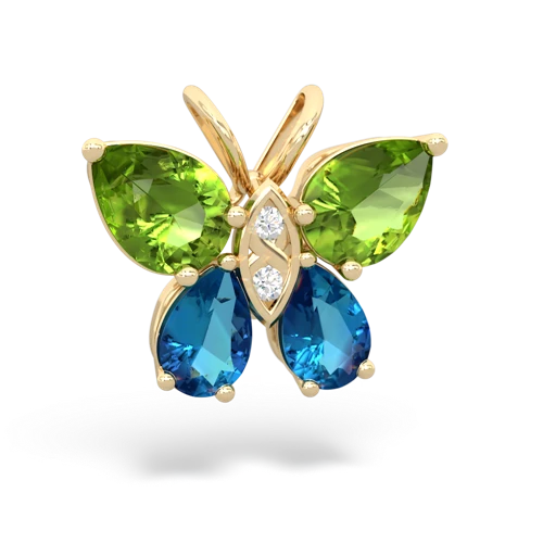 peridot-london topaz butterfly pendant