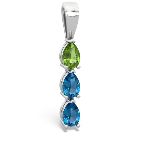 peridot-london topaz three stone pendant