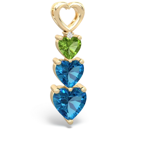 Peridot Genuine Peridot with Genuine London Blue Topaz and Genuine Amethyst Past Present Future pendant Pendant