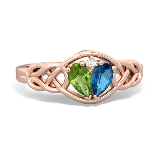 peridot-london topaz celtic knot ring